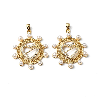 Plastic Imitation Pearl Pendants KK-P235-07G-1