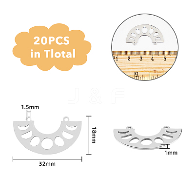 304 Stainless Steel Pendants STAS-DC0011-69-1