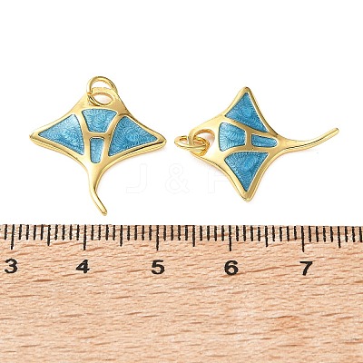 Brass with Enamel Pendants KK-CBA9FD2-05G-01-1
