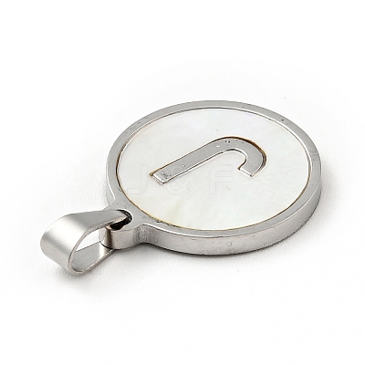 304 Stainless Steel with White Shell Pendants STAS-G268-01J-P-1