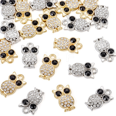 20Pcs 2 Colors Alloy Rhinestone Charms RB-TA0001-38-1