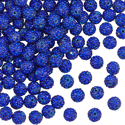 120Pcs Pave Disco Ball Beads RB-SC0001-13C-1