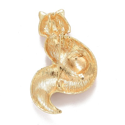 Rhinestone Fox Badge JEWB-E013-05G-03-1