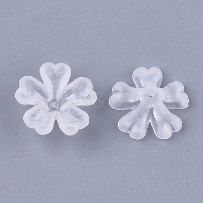 5-Petal Transparent Acrylic Bead Caps X-FACR-T001-05-1