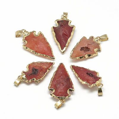 Natural Red Agate Pendants G-Q490-A03-1