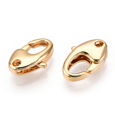 Brass Lobster Claw Clasps KK-N254-07G-1