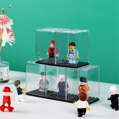 Transparent Plastic Minifigures Display Case LS-ODIS-WH0043-25-1