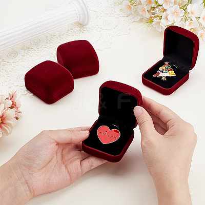 Plastic Cover with Velvet Brooch Packing Boxes VBOX-WH0012-06C-1