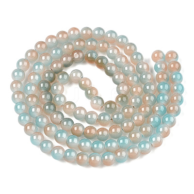 Baking Paint Imitation Jade Glass Round Bead Strands X1-DGLA-N003-6mm-05-1