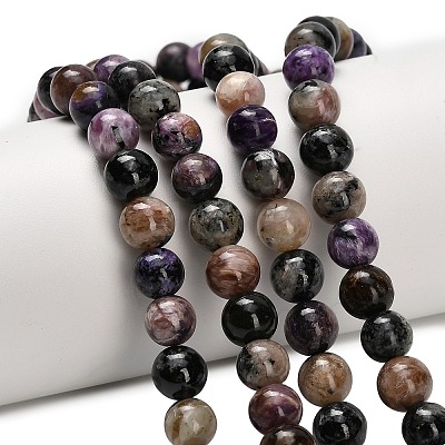 Natural Charoite Beads Strands G-G300-A01-8mm-1