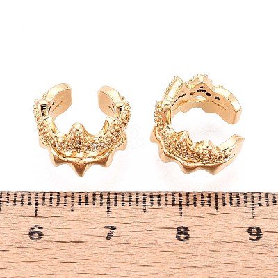 Brass Micro Pave Clear Cubic Zirconia Cuff Earrings EJEW-T047-63G-1