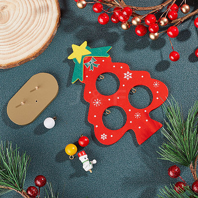 2 Sets 2 Colors Christmas Tree Wooden Display Decoration for Kids DJEW-GF0001-62-1