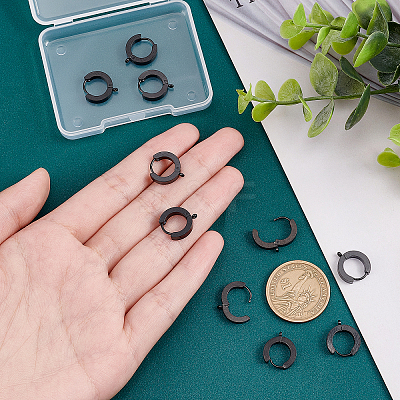 10Pcs 304 Stainless Steel Huggie Hoop Earrings Findings STAS-UN0034-56-1