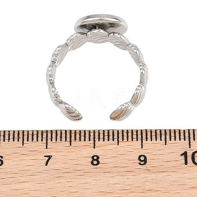 Shell Shape 304 Stainless Steel Cuff Ring Components SA-CBA098D-04P-B-1