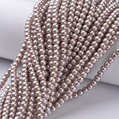 Glass Pearl Beads Strands X-HY-4D-B27-1