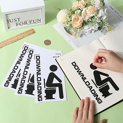 Toilet Wall Plastic Stickers AJEW-WH20023-04-1