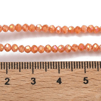 Electroplate Glass Beads Strands GLAA-F078-FR11-1