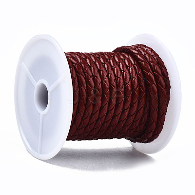 Braided Cowhide Leather Cord NWIR-N005-01A-4mm-1