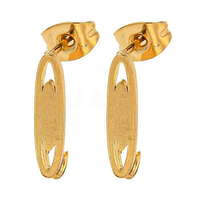 Ion Plating(IP) 304 Stainless Steel Stud Earring Findings STAS-H180-09G-1
