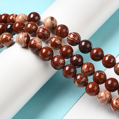 Natural Red Snakeskin Jasper Beads Strands G-H298-A02-03-1