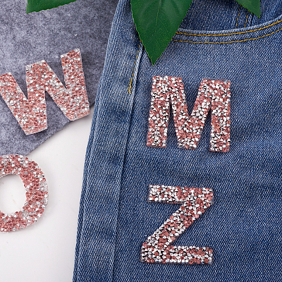 Alphabet Rhinestone Patches FW-TAC0001-01C-1