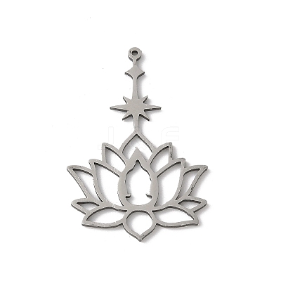 201 Stainless Steel Filigree Pendants STAS-K298-04P-1
