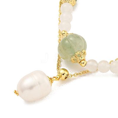Natural Mixed Gemstone Round Beaded Necklaces NJEW-M214-07G-1