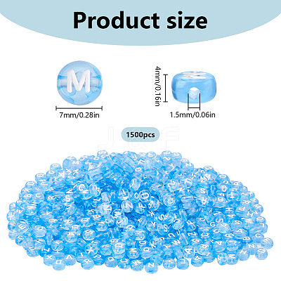 1500Pcs Transparent Acrylic Beads OACR-SP0001-25A-1