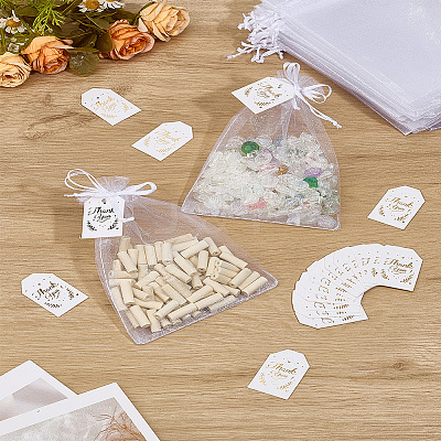 30Pcs Rectangle Organza Drawstring Bags ABAG-LP0001-59-1