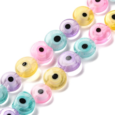 Handmade Evil Eye Lampwork Beads Strands LAMP-G164-10B-1
