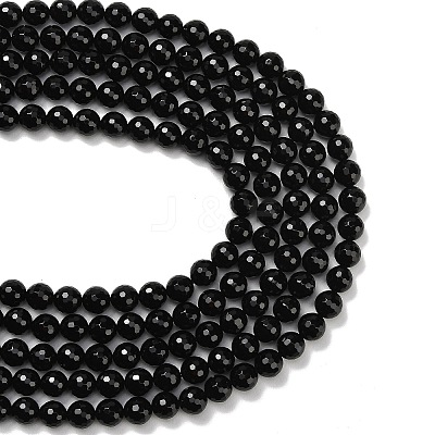 Natural Black Onyx Beads Strands G-C280-B01-10mm-1