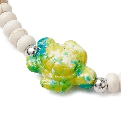 Sea Turtles and Starfish Coconut Beads Bracelets BJEW-JB11882-03-1