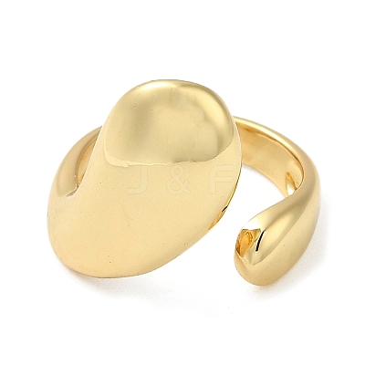 Rack Plating Brass Blank Teardrop Open Cuff Rings X-RJEW-E290-03G-1