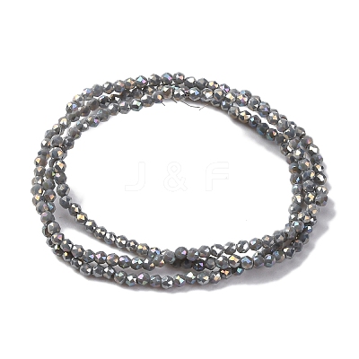 Transparent Electroplate Glass Beads Strands EGLA-H107-01A-B07-1