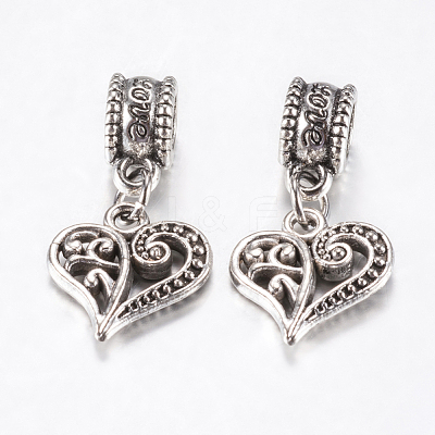 Tibetan Style Alloy European Dangle Charms PALLOY-F199-29AS-1