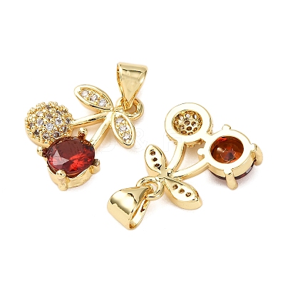 Brass Micro Pave Cubic Zirconia Charms KK-K408-53G-02-1
