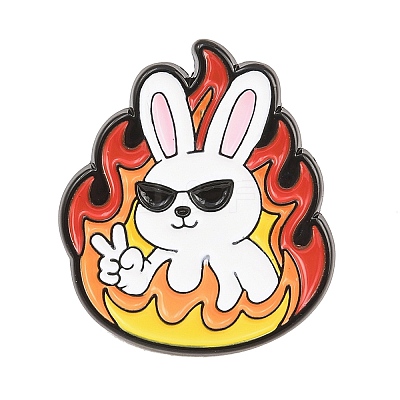 Flaming Animal Alloy Enamel Pins JEWB-G046-05C-1