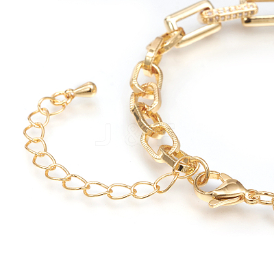 Brass Cable Chains Bracelets BJEW-I286-03G-1