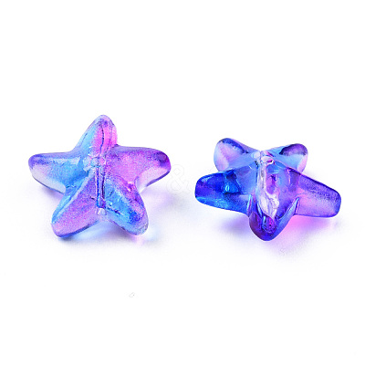 Transparent Spray Painted Glass Beads GLAA-N035-027-G01-1