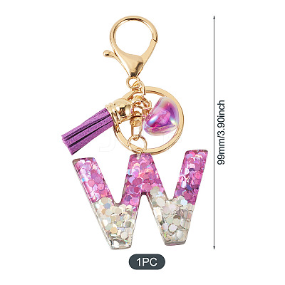 Alloy Resin Heart Keychains KEYC-TADJ0002-01G-W-1