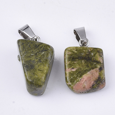 Natural Unakite Pendants G-Q996-23-1