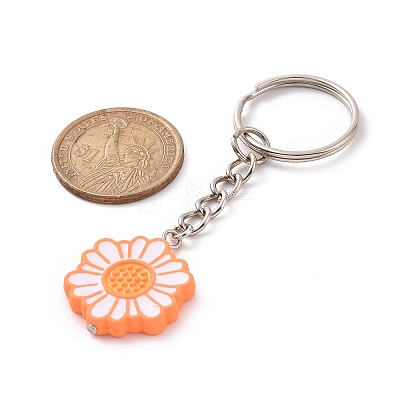 Flower Acrylic Pendant Keychain KEYC-JKC00428-01-1