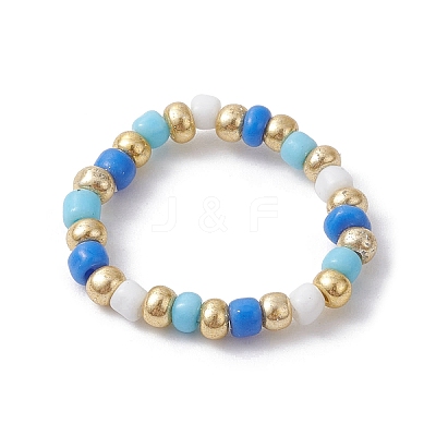 3Pcs 3 Style Glass Seed Beaded Stretch Rings Set RJEW-JR00616-02-1