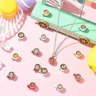 15Pcs 5 Colors Baking Paint Alloy Pendants FIND-CJ0005-89-1