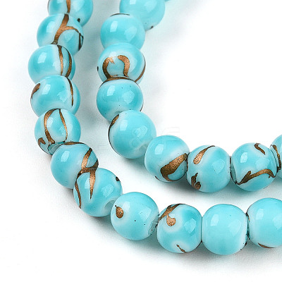 Baking Paint Glass Beads Strands DGLA-N010-6mm-03-1