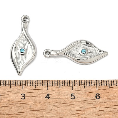 304 Stainless Steel Rhinestone Pendants X-STAS-L308-10P-1