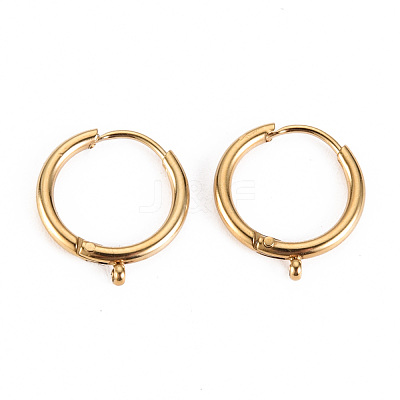 316 Surgical Stainless Steel Huggie Hoop Earring Findings STAS-S116-257B-G-1