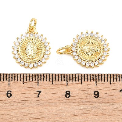 Religion Brass Micro Pave Clear Cubic Zirconia Pendants CU-CBA9482-01G-11-1