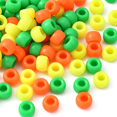 300Pcs 3 Colors Resin European Large Hole Beads RESI-YW0001-35-1