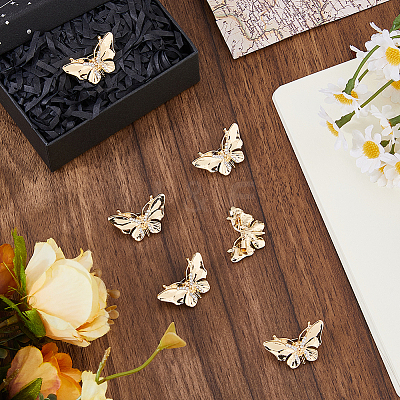 Butterfly Alloy Rhinestone Brooches for Backpack Clothes JEWB-WH0010-145-1
